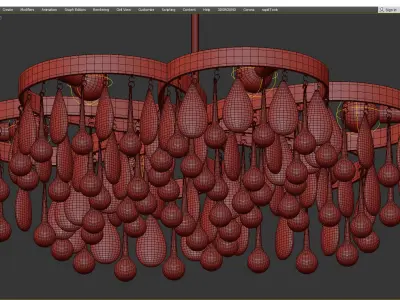  Aidan Gray Modern Daisy Nickel Chandelier Low-poly 3D model