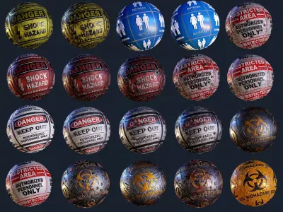 20 Signage Seamless PBR Textures Pack Texture