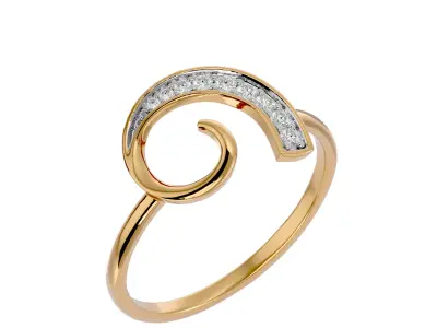 Light Minimalist Diamond Ring 3D print model