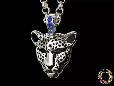 Light leopard pendant with enamel 0076 v2 3D print model