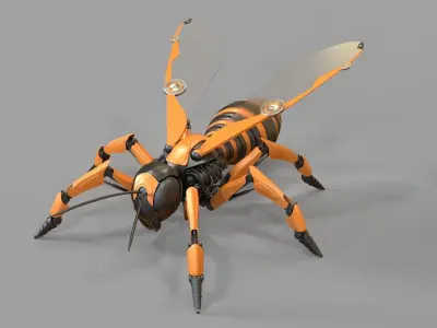 Robot wasp mechanical 3D model