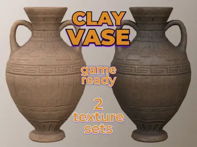 Ancient Clay Vase ceramic antique pottery Free low-poly 3D model