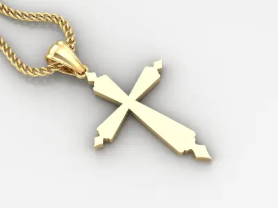 Light Gold 18K Cross Pendant 1CP100 3D print model