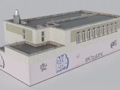 Warehouse or Transformer booth Low-poly 3D model