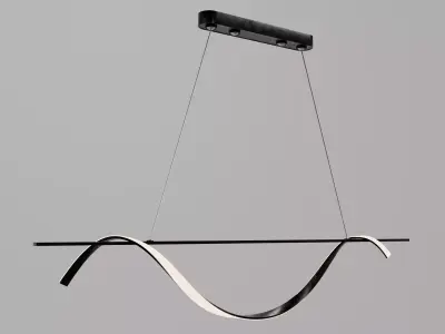Modern Wave Pendant Light  Minimalist Ceiling Lamp 3D model