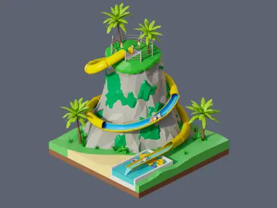 land 2A Low-poly 3D model