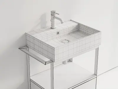 Scarabeo Ceramiche Solid Vanity Unit Set 4 3D model