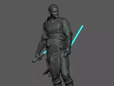 Starkiller statue of star wars character 3D print model