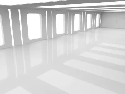 Sci Fi Warehouse 3D model 13