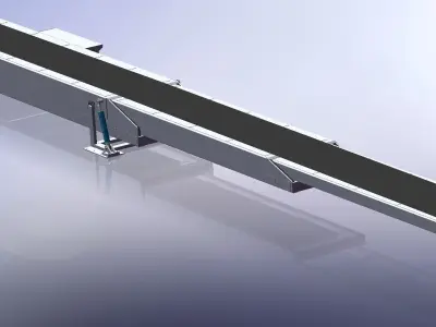 Three section telescopic belt loading conveyor 3D design 3D model