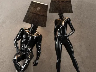 Hommer human lampshade Floor lamp Collection Pose01 3D model