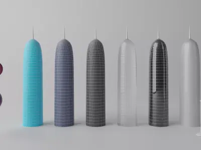 Burj Qatar Doha Tower Landmark 3D model