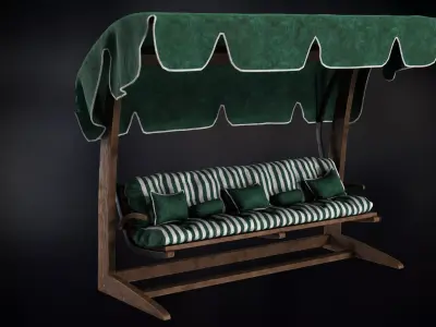 Garden Swing Low-poly 3D model