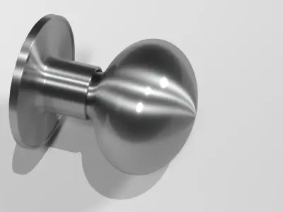 Brushed Chrome Doorknob 3D model