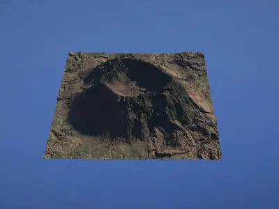 Landscape Environment Volcano Snow 48 Low-poly 3D model