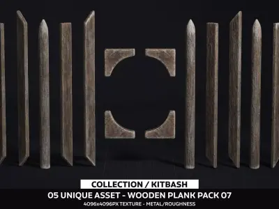 Wooden Plank Pack Vol 07 Low-poly 3D model