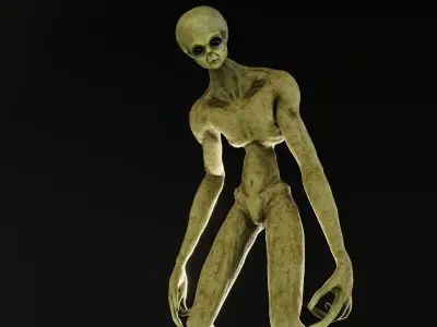 Tall Alien Low-poly 3D model