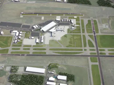 Grand Rapids - Gerald Ford Airport - GRR Low-poly 3D model