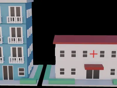 Low Poly City Mini Pack Low-poly 3D model