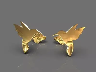 Light bird earrings 3D print model