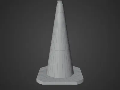 Traffic Cone Low-poly 3D model 9