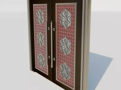 Luxurious double front doors 3D model