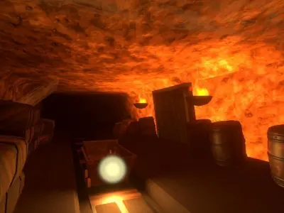 Hanging Torch Lowpoly Low-poly 3D model