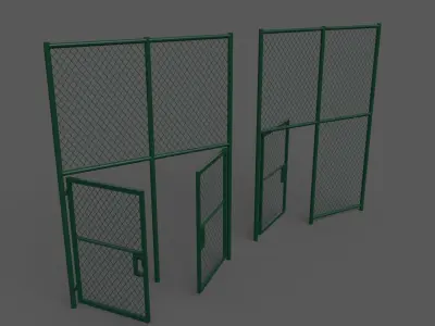 PBR Chain Link Fence For Court A Low-poly 3D model
