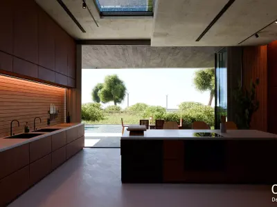 13 Modern house neighborhood with interior For Blender 3D model
