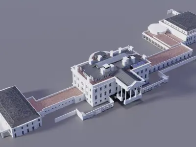 White House 3D Model and extras 3D model