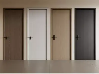 Door Wooden-Door Single-Door Bedroom-Door 3D model