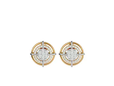 Light Minimalist Diamond Earrings 3D print model 2