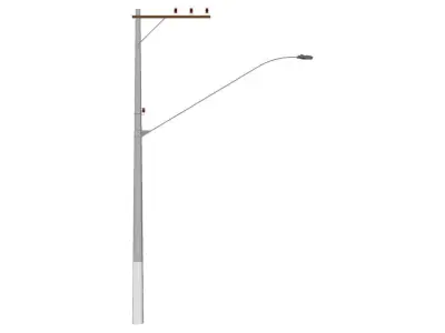 Concrete Lamp Post - Light Pole - Light Post - Street Light 45 3D model