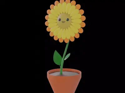  Flower Character Free 3D model