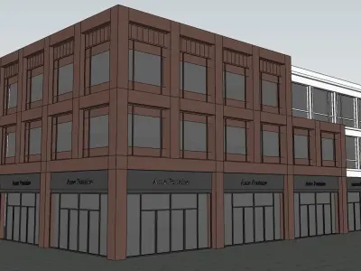 MOdern generic retail  building 3d model 3D model
