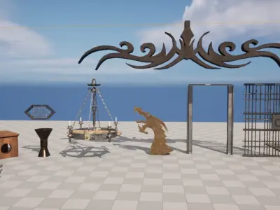 HellCage Environment dungeon  Low-poly 3D model