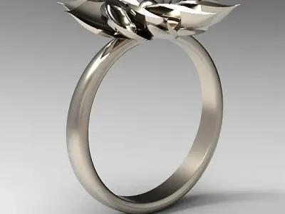 Open Flower ring 3D print model