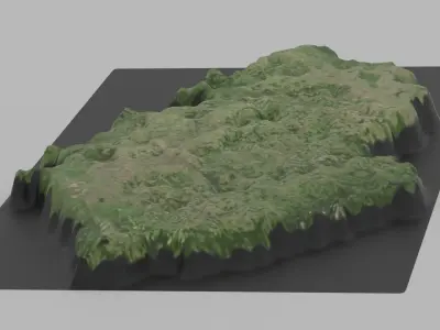 Czech Republic Map Country Low-poly 3D model