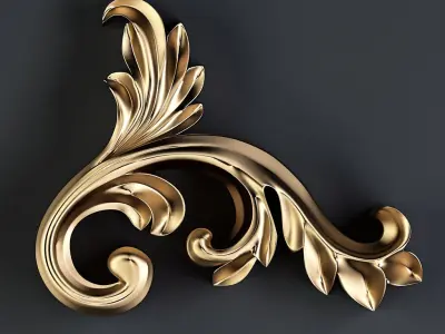 Decorative Floral Ornament-02 3D model
