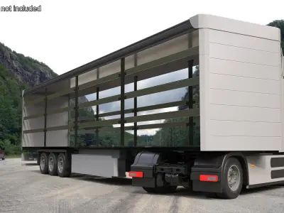  Open Frame Curtain Trailer White 