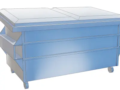 Rusty Dumpster Low-poly 3D model