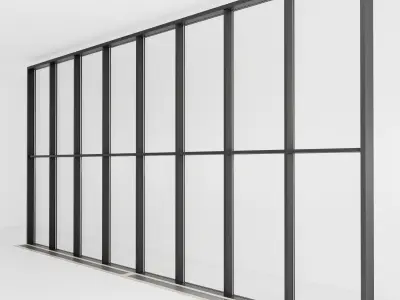 Panoramic glazing Stained glass 42 Low-poly 3D model