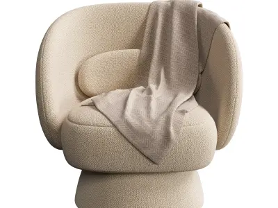 Saboor MINIMORE Modern Style Swivel Accent Chair 3D model