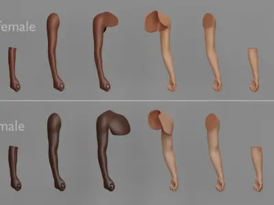 Tattoo Artist Arm Pack 3D model