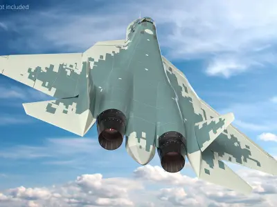  Su 57 Aircraft Fifth Gen Fighter in Flight Simplified 