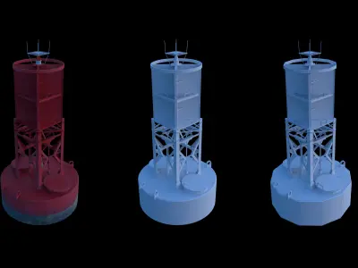 Ocean Buoy Low-poly 3D model