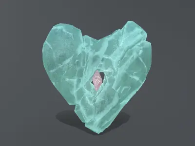 Broken Heart Low-poly 3D model