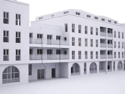 British House Abbey Wall 3D model