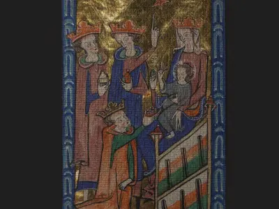 Carrow Psalter Adoration of the Magi Tapestry Low-poly 3D model