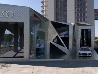 Audi Showroom Concept Exterior Scene 3D model
